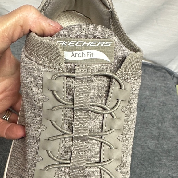Skechers Shoes Men Arch Fit Sport Slip On Taupe Mesh Comfort 232301 - Picture 3 of 14